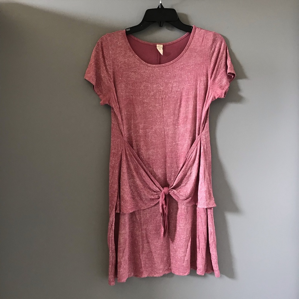 Front tie t-shirt dress